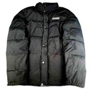 Mens Columbia Tech Goth Black Puffer Red Flannel Lined Zip Jacket Sz S